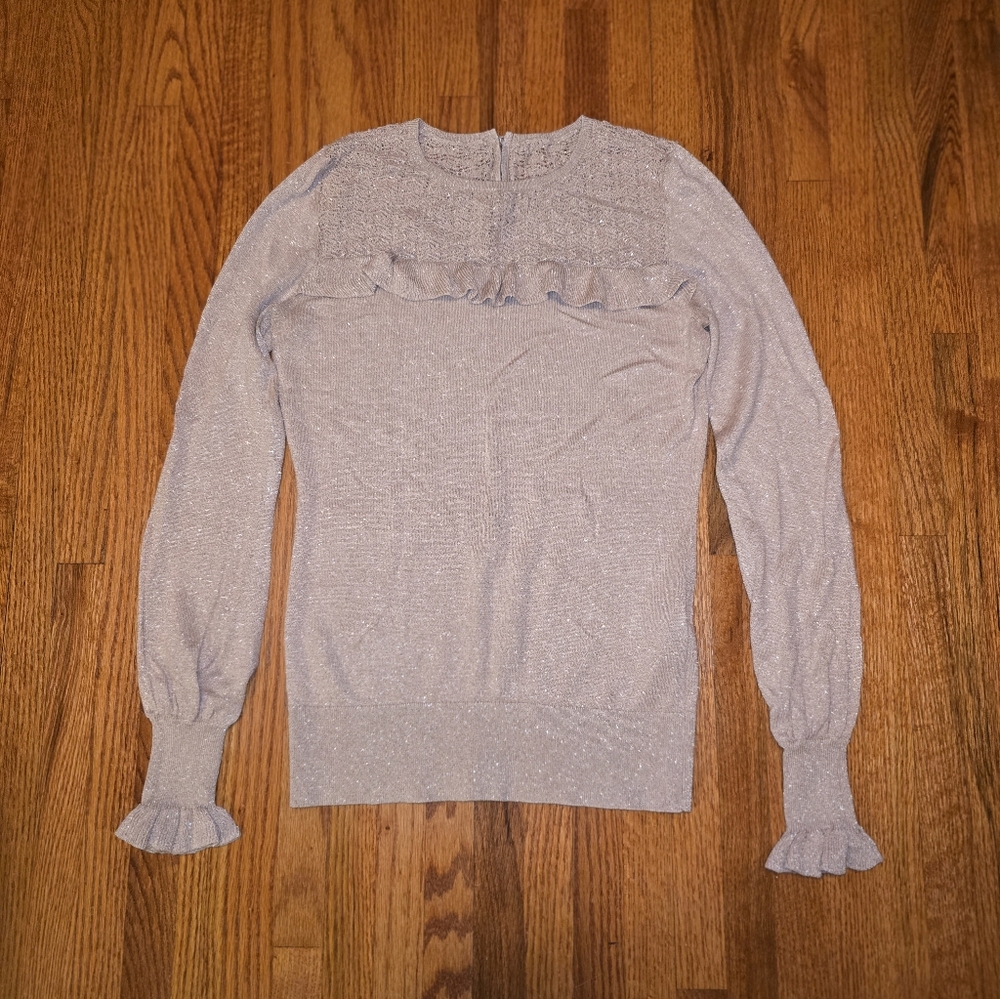 WHBM Pink Blush Sweater Mini Ruffle